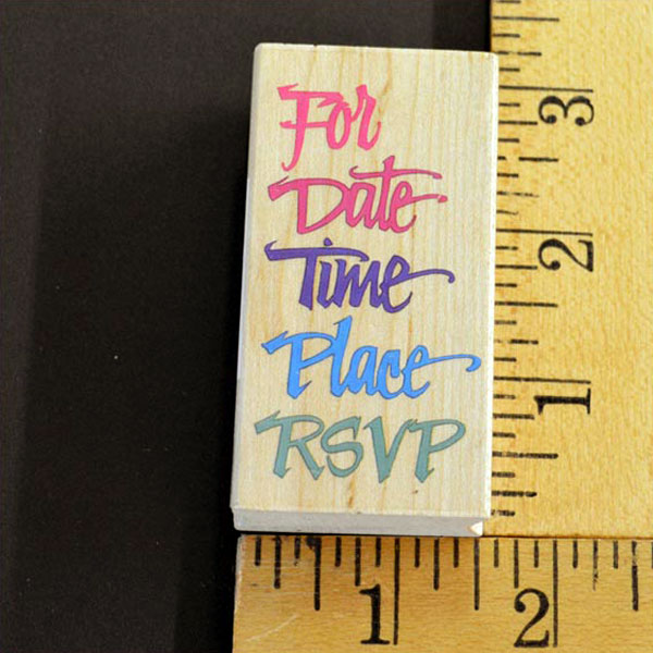 You're Invited Rubber Stamp PSX Place Date Time Phone RSVP Roses Flower  Border